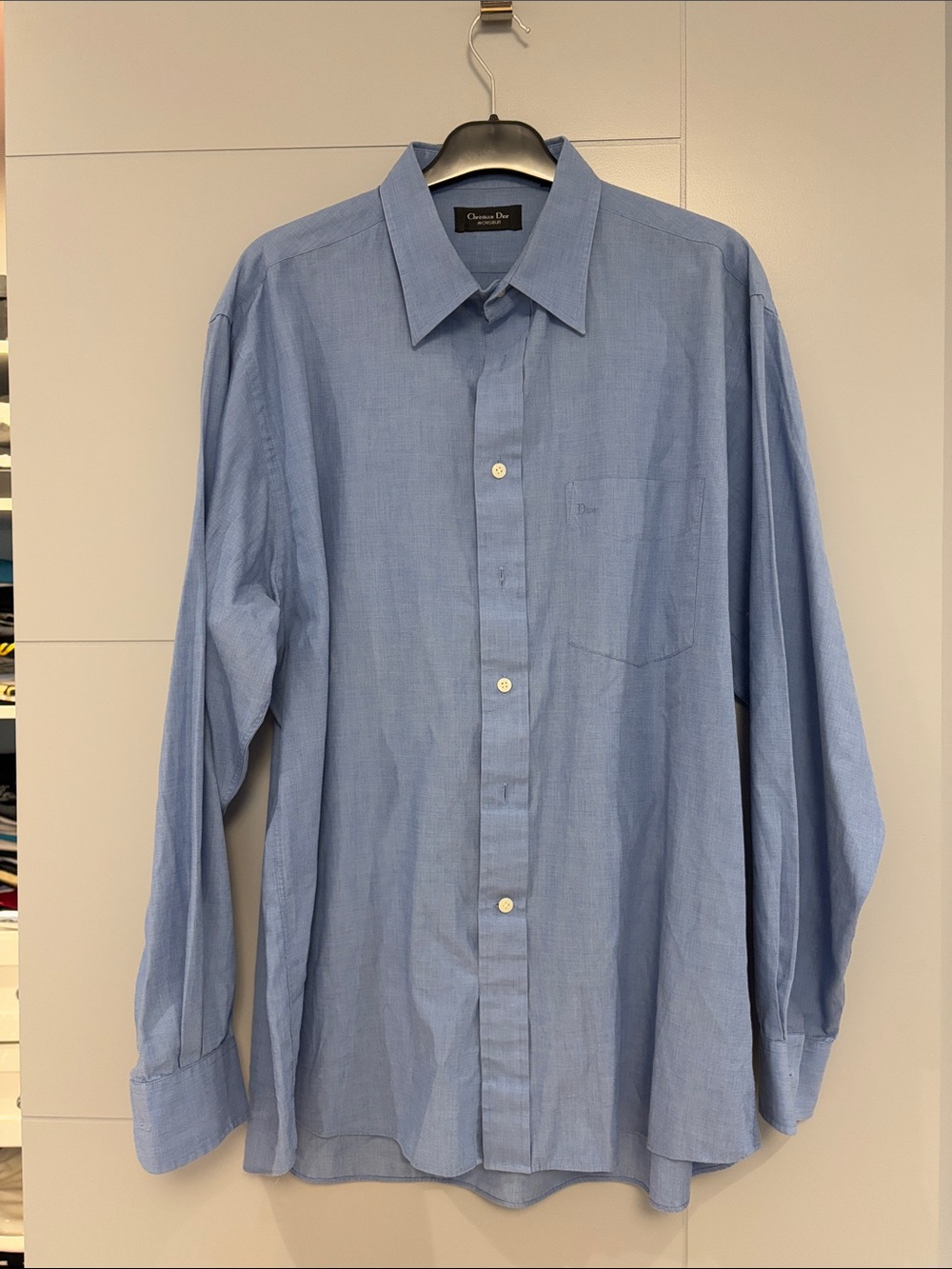 Dior Blue Men's Long-Sleeve Dress Shirt